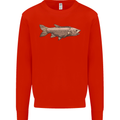 A Bolan Fish Fishing Fisherman Mens Sweatshirt Jumper Bright Red