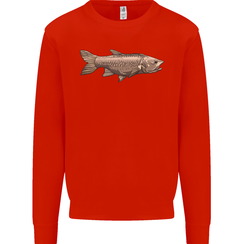 A Bolan Fish Fishing Fisherman Mens Sweatshirt Jumper Bright Red