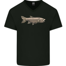 A Bolan Fish Fishing Fisherman Mens V-Neck Cotton T-Shirt Black