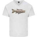A Bolan Fish Fishing Fisherman Mens V-Neck Cotton T-Shirt White