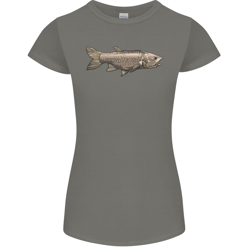 A Bolan Fish Fishing Fisherman Womens Petite Cut T-Shirt Charcoal