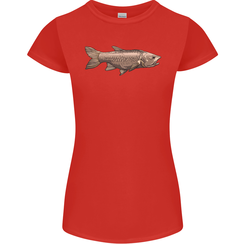 A Bolan Fish Fishing Fisherman Womens Petite Cut T-Shirt Red