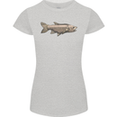 A Bolan Fish Fishing Fisherman Womens Petite Cut T-Shirt Sports Grey