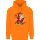 A Book Reading Dragon Bookworm Fantasy Childrens Kids Hoodie Orange