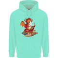 A Book Reading Dragon Bookworm Fantasy Childrens Kids Hoodie Peppermint