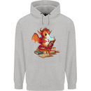 A Book Reading Dragon Bookworm Fantasy Childrens Kids Hoodie Sports Grey