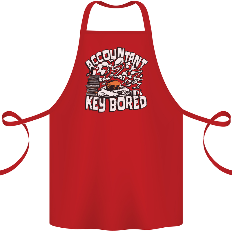 A Bored Accountant Cotton Apron 100% Organic Red