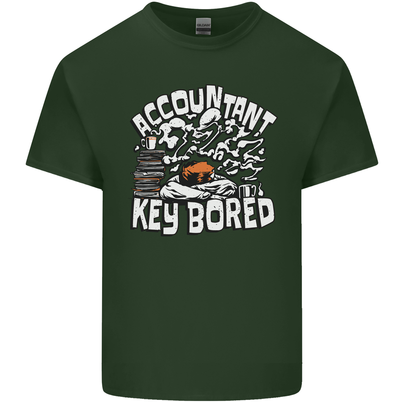 A Bored Accountant Mens Cotton T-Shirt Tee Top Forest Green