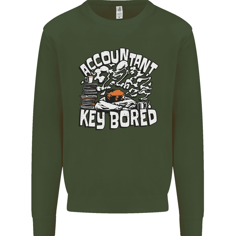 A Bored Accountant Mens Sweatshirt Jumper Forest Green