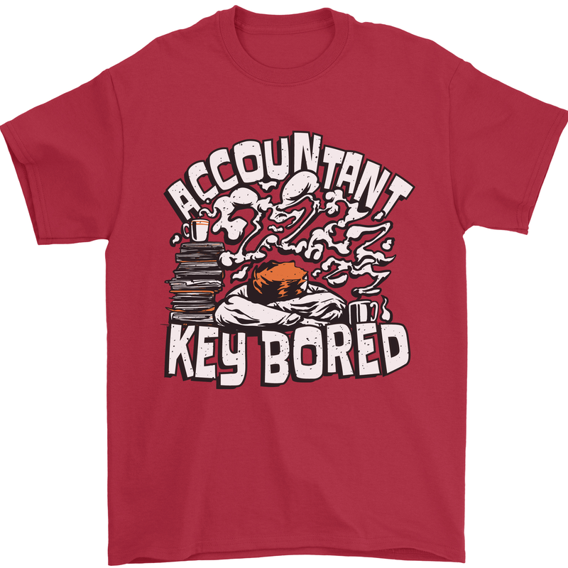 A Bored Accountant Mens T-Shirt Cotton Gildan Red