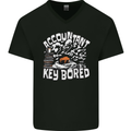 A Bored Accountant Mens V-Neck Cotton T-Shirt Black