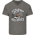 A Bored Accountant Mens V-Neck Cotton T-Shirt Charcoal