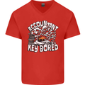 A Bored Accountant Mens V-Neck Cotton T-Shirt Red
