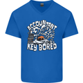 A Bored Accountant Mens V-Neck Cotton T-Shirt Royal Blue
