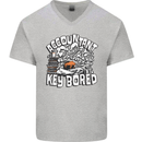 A Bored Accountant Mens V-Neck Cotton T-Shirt Sports Grey