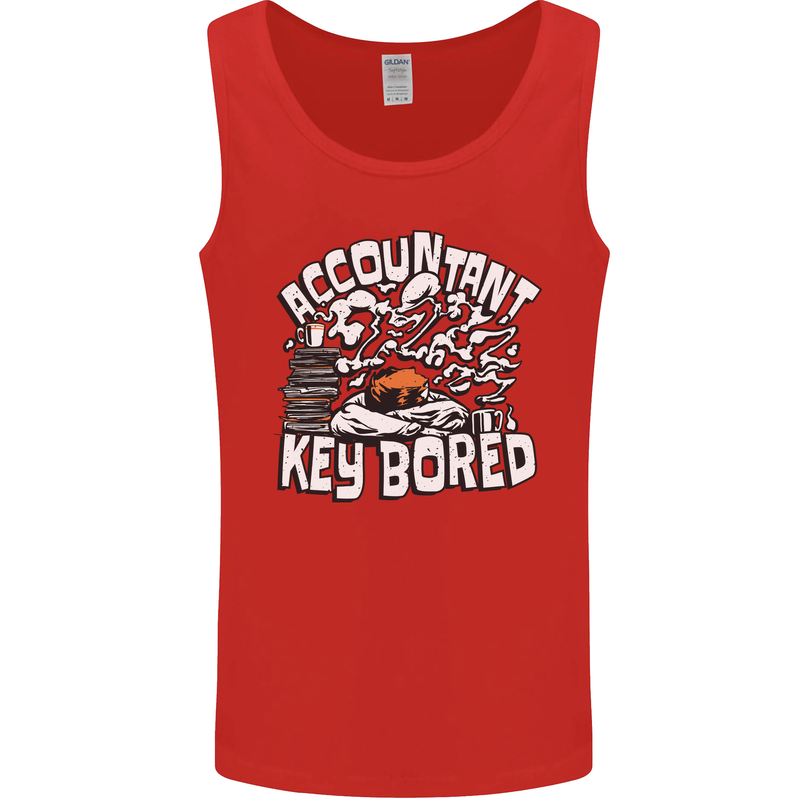 A Bored Accountant Mens Vest Tank Top Red