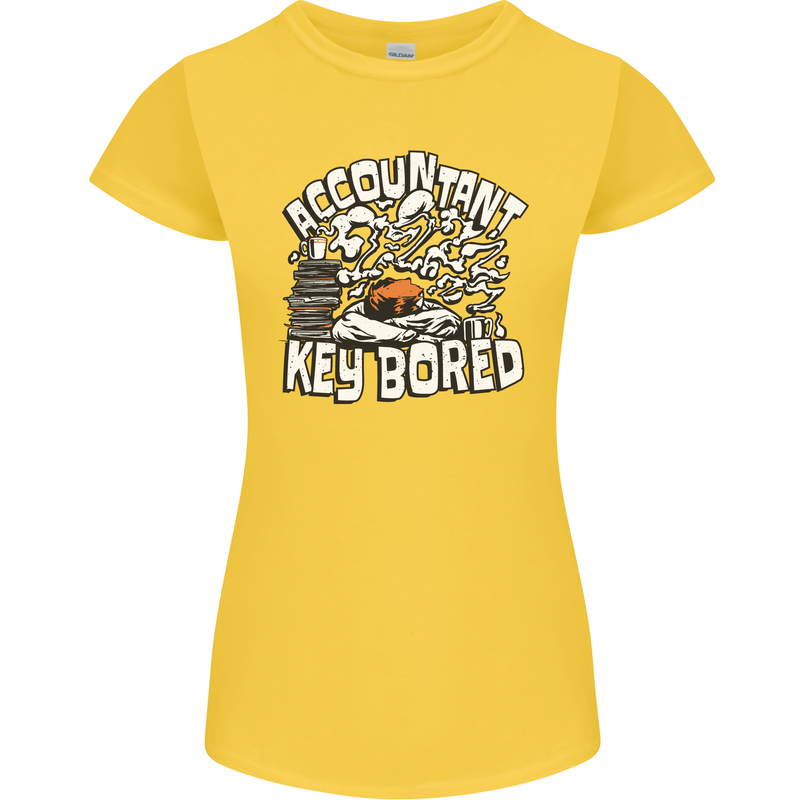 A Bored Accountant Womens Petite Cut T-Shirt Yellow