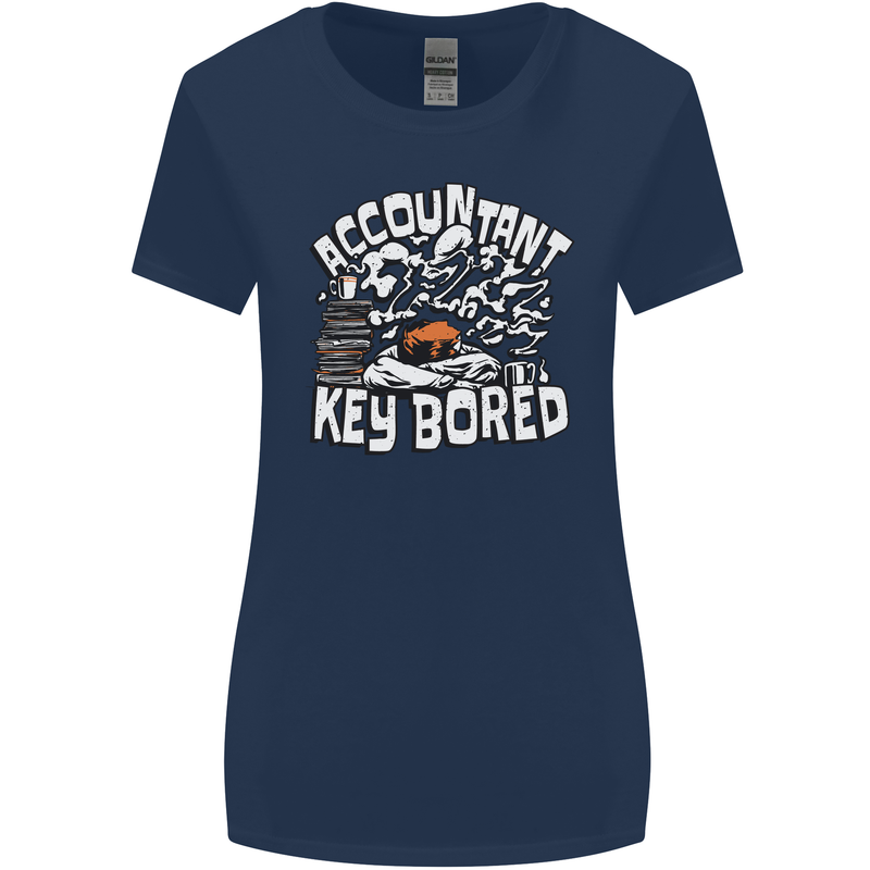 A Bored Accountant Womens Wider Cut T-Shirt Navy Blue