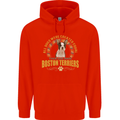 A Boston Terrier Dog Childrens Kids Hoodie Bright Red