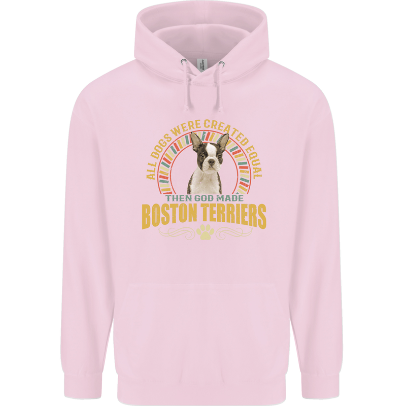 A Boston Terrier Dog Childrens Kids Hoodie Light Pink
