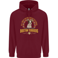 A Boston Terrier Dog Childrens Kids Hoodie Maroon