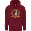 A Boston Terrier Dog Childrens Kids Hoodie Maroon