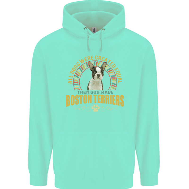 A Boston Terrier Dog Childrens Kids Hoodie Peppermint
