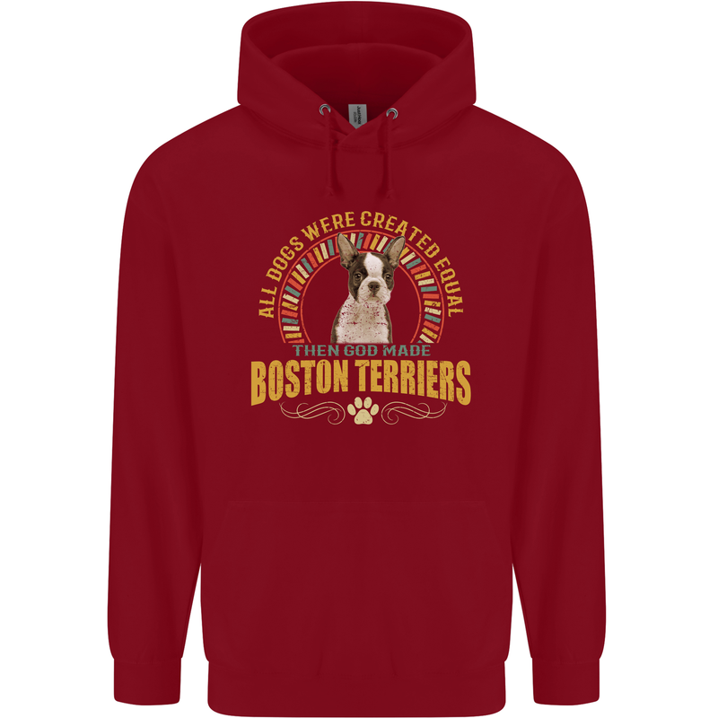 A Boston Terrier Dog Childrens Kids Hoodie Red