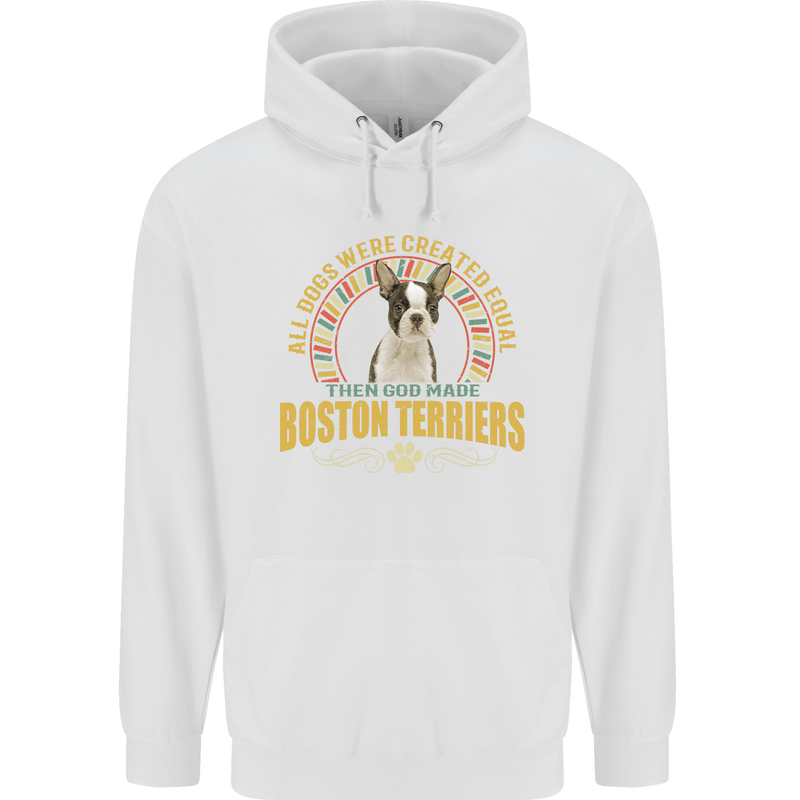 A Boston Terrier Dog Childrens Kids Hoodie White