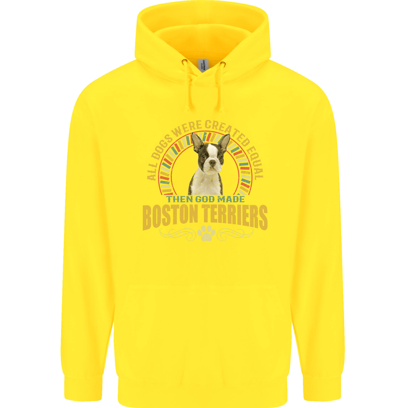 A Boston Terrier Dog Childrens Kids Hoodie Yellow