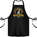 A Boston Terrier Dog Cotton Apron 100% Organic Black