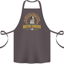 A Boston Terrier Dog Cotton Apron 100% Organic Dark Grey