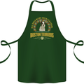 A Boston Terrier Dog Cotton Apron 100% Organic Forest Green