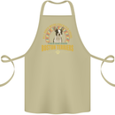 A Boston Terrier Dog Cotton Apron 100% Organic Khaki
