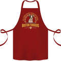 A Boston Terrier Dog Cotton Apron 100% Organic Maroon
