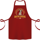 A Boston Terrier Dog Cotton Apron 100% Organic Maroon