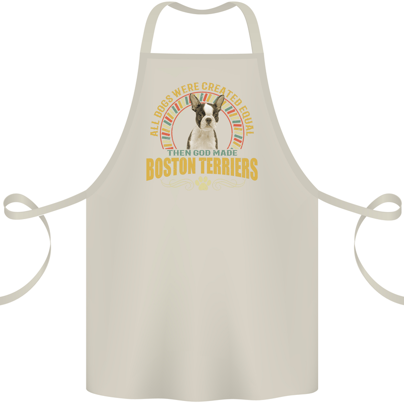 A Boston Terrier Dog Cotton Apron 100% Organic Natural