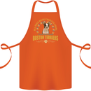 A Boston Terrier Dog Cotton Apron 100% Organic Orange