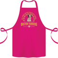 A Boston Terrier Dog Cotton Apron 100% Organic Pink