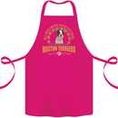 A Boston Terrier Dog Cotton Apron 100% Organic Pink