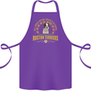 A Boston Terrier Dog Cotton Apron 100% Organic Purple