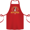 A Boston Terrier Dog Cotton Apron 100% Organic Red