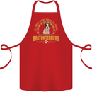 A Boston Terrier Dog Cotton Apron 100% Organic Red