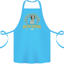 A Boston Terrier Dog Cotton Apron 100% Organic Turquoise