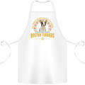 A Boston Terrier Dog Cotton Apron 100% Organic White