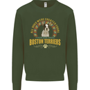 A Boston Terrier Dog Kids Sweatshirt Jumper Forest Green