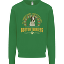 A Boston Terrier Dog Kids Sweatshirt Jumper Irish Green