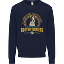 A Boston Terrier Dog Kids Sweatshirt Jumper Navy Blue