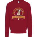 A Boston Terrier Dog Kids Sweatshirt Jumper Red