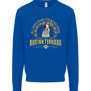A Boston Terrier Dog Kids Sweatshirt Jumper Royal Blue